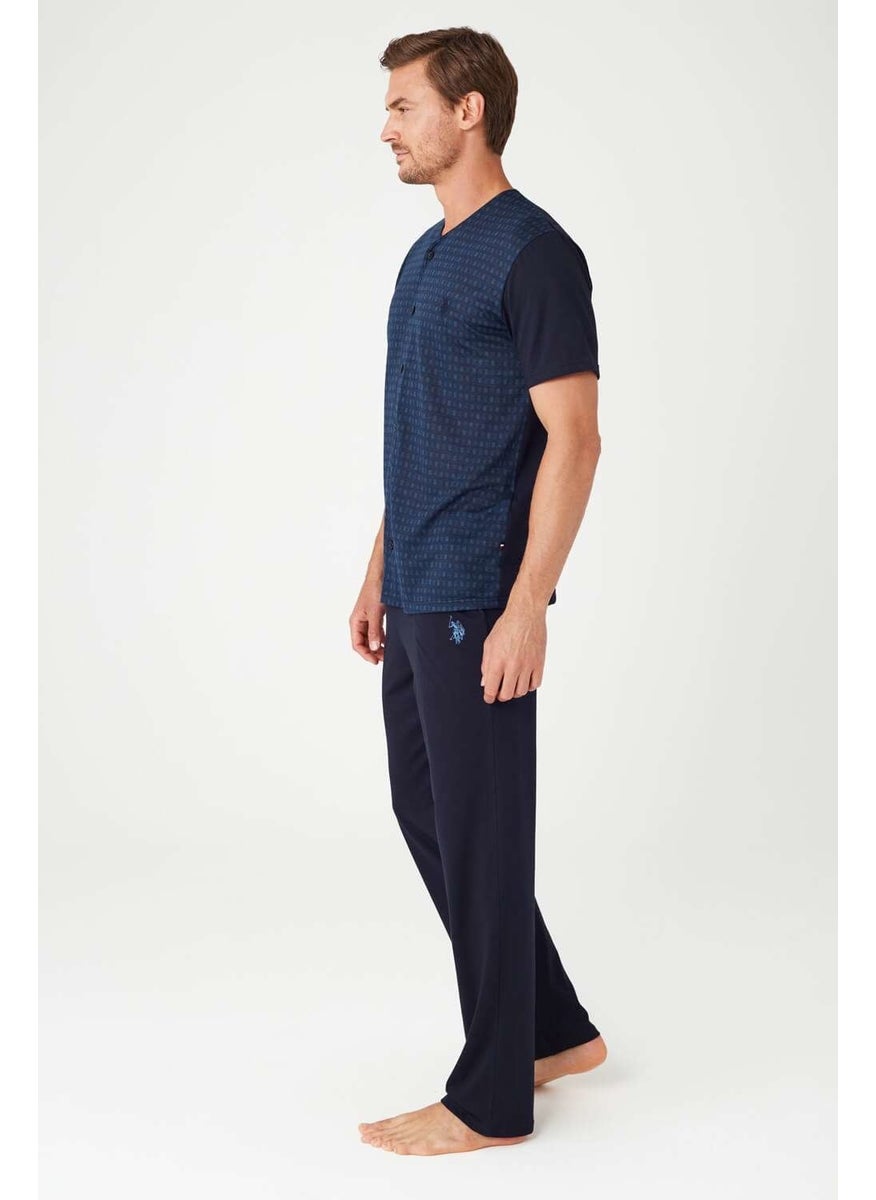 Base. Polo Assn. Men's Navy Blue High Top Pajamas Set