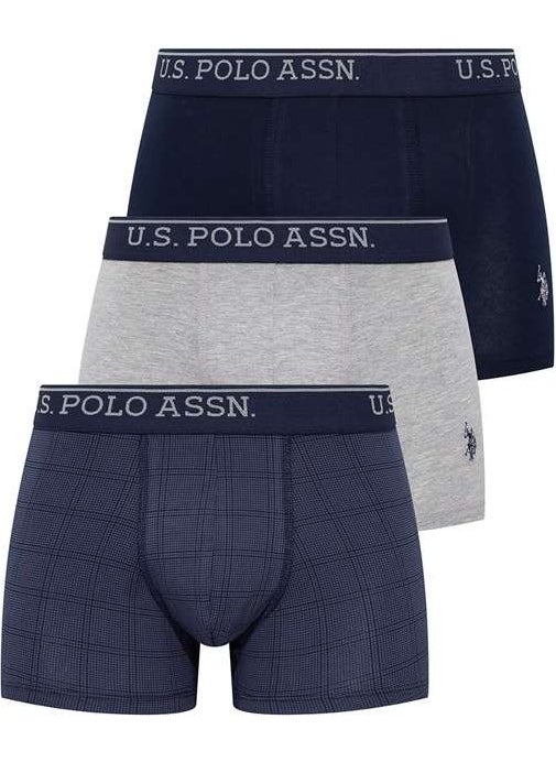 Men's Navy - Grey Melange - Indigo 3-Pack Boxer