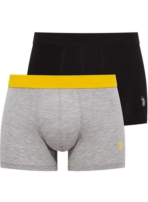 BASE. Polo Assn. Men's Gray Melange - Black 2 Pack Boxer 80371