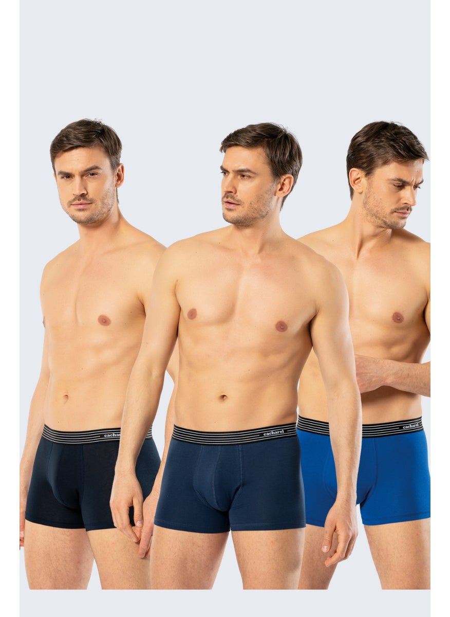 1320 Navy Blue Indigo Saks Men's 3-Pack Boxer