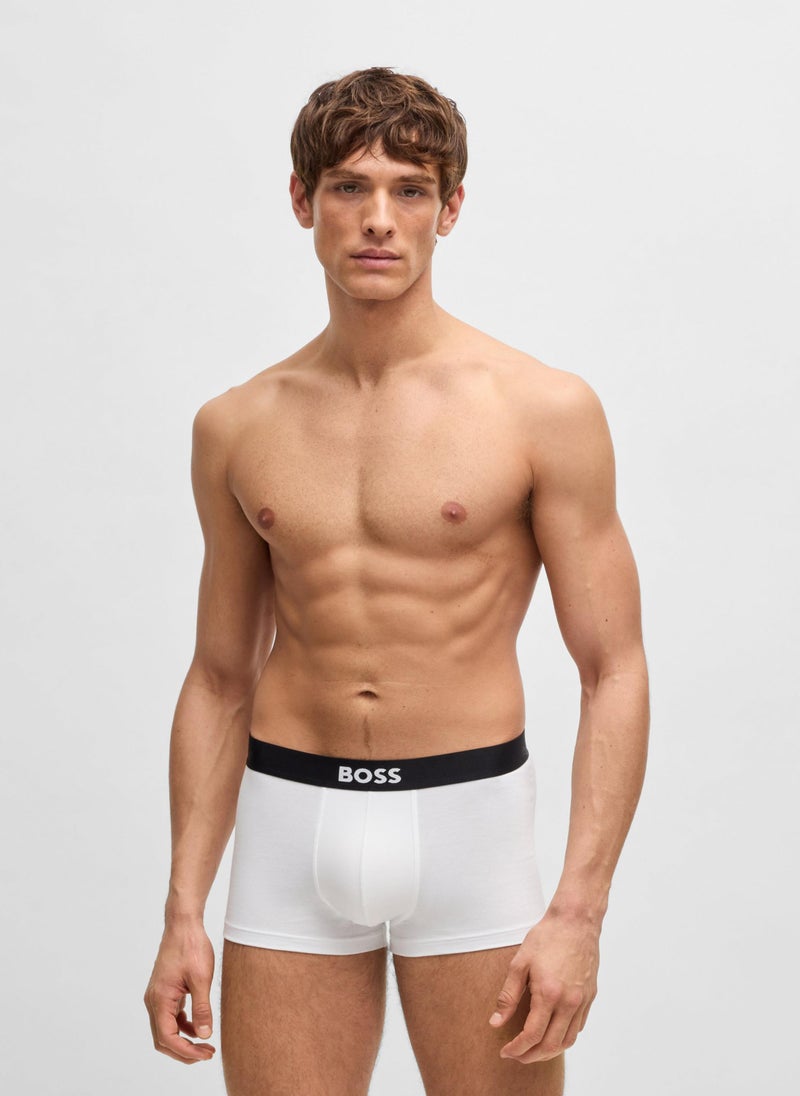 Three-pack of stretch-cotton trunks with logo waistbands