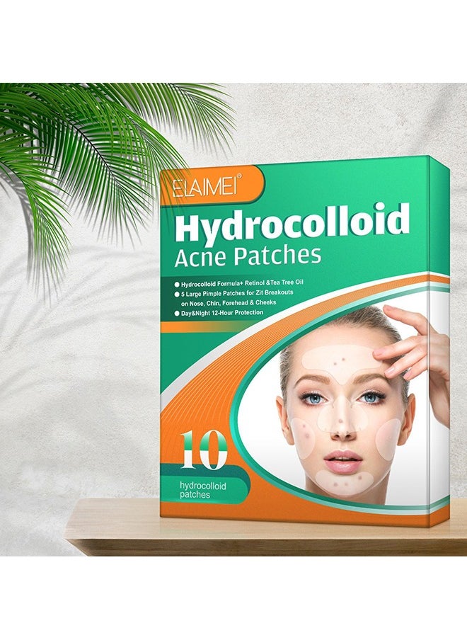 10 Facial Acne Patches - Hydrocolloid Acne Patches to Cover Pimples and Blemishes - Acne Patches for Skin Care