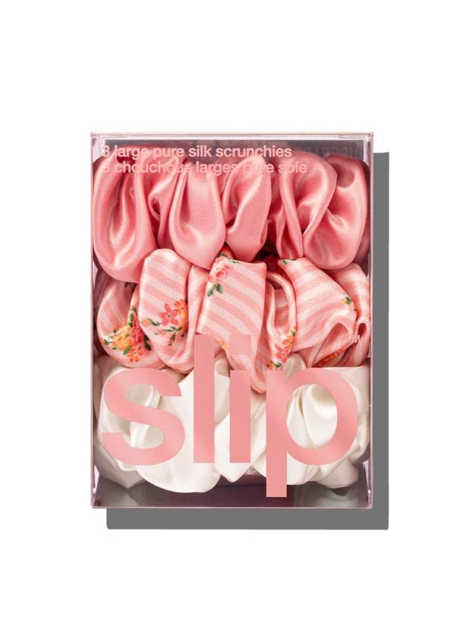 slip pure silk large scrunchies - petal