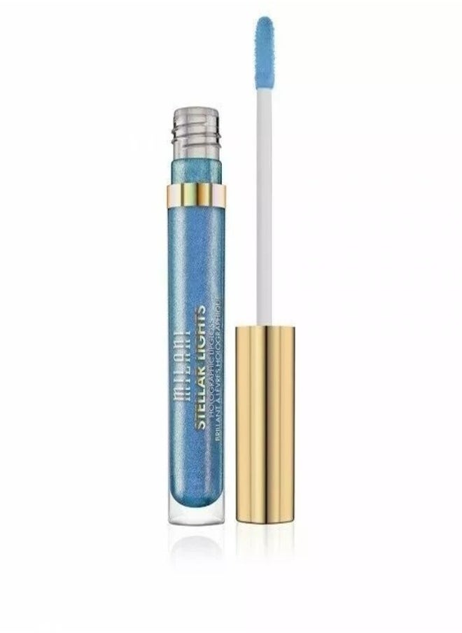 Milani Stellar Lights Holographic Lip Gloss #02 Iridescent Blue – High-Shine, Multi-Dimensional Finish | Lightweight, Non-Sticky Formula | 6ml