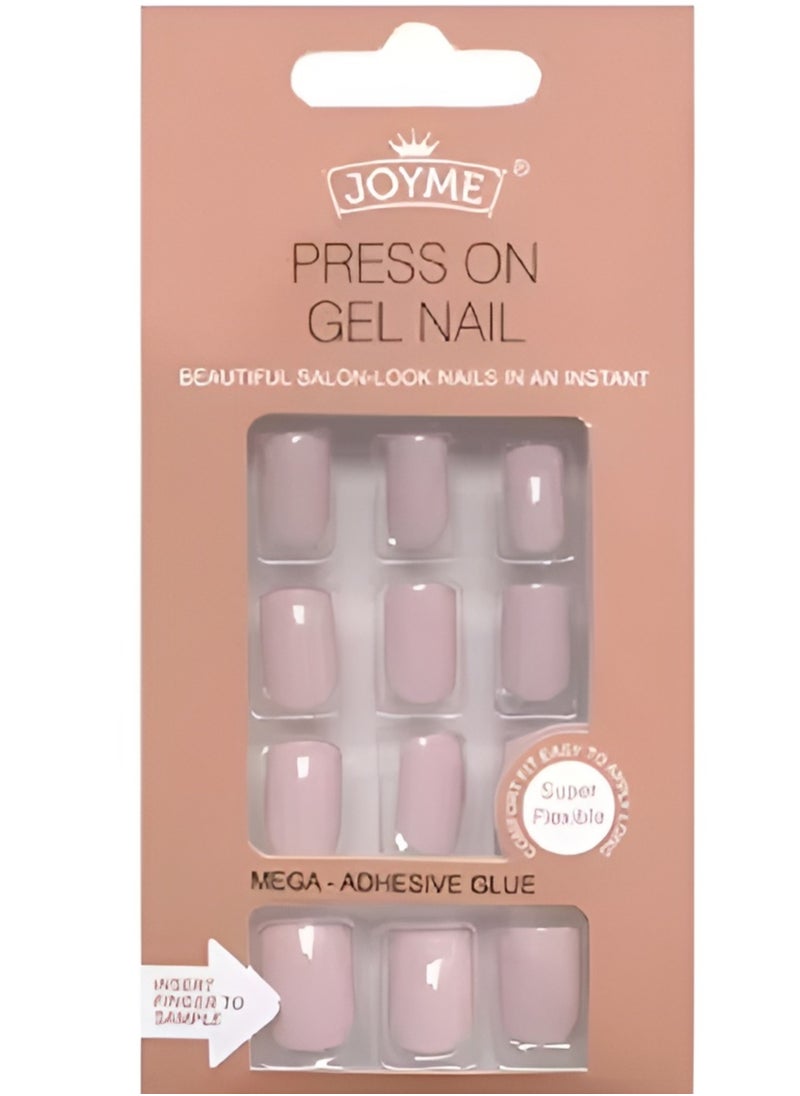 24-Piece Pack Press On Full Cover Nails Glue Free Convenience Light Pink