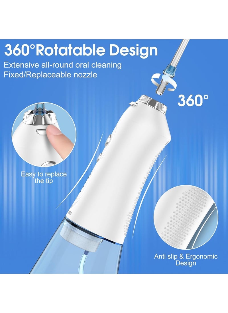 H2ofloss Water Flosser Professional Cordless Dental Oral Irrigator - Portable and Rechargeable IPX7 Waterproof Water Flossing for Teeth Cleaning