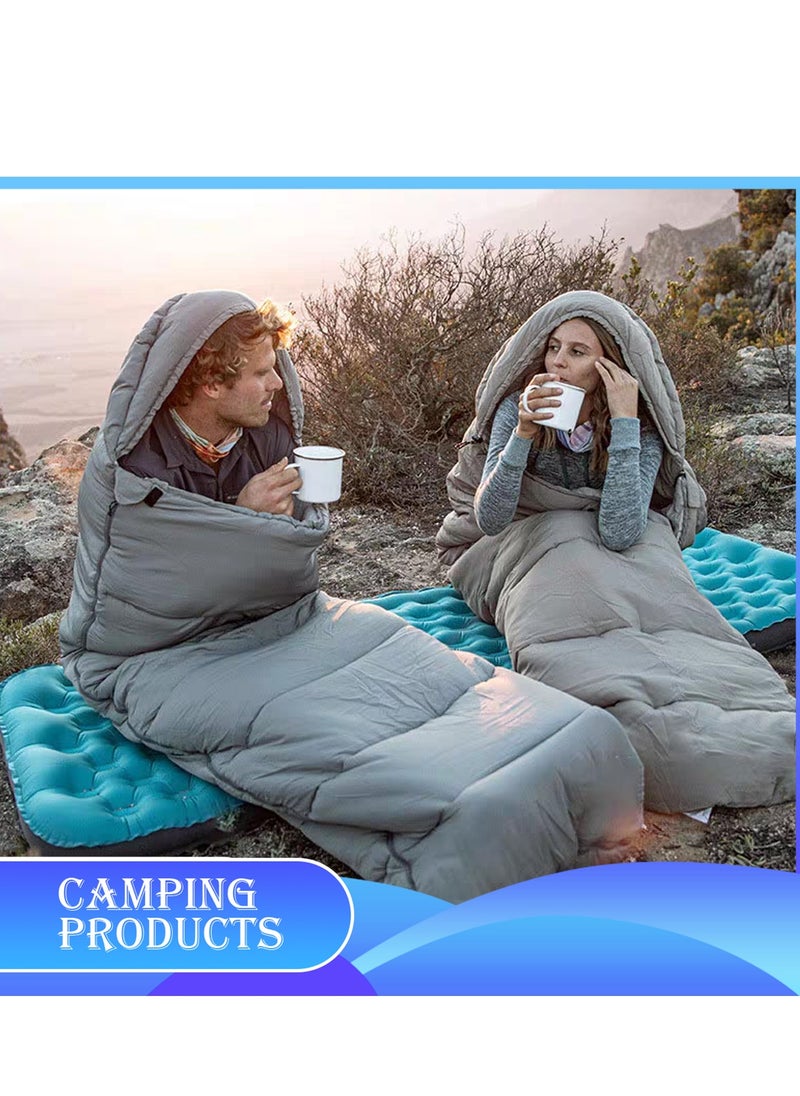 Hooded Envelope Sleeping Bag for Outdoor Camping