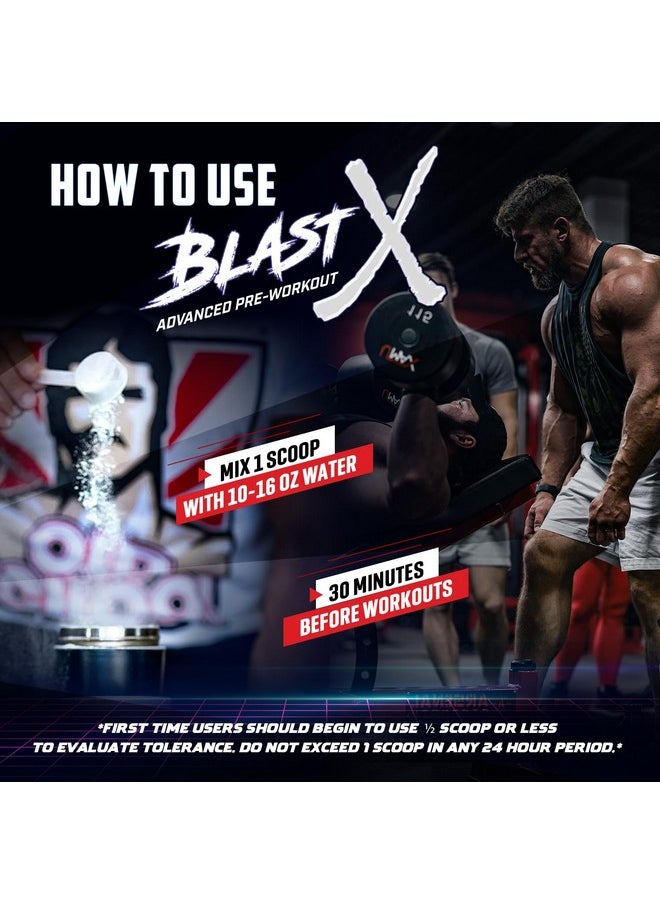 Blast X Advanced Pre Workout Powder, Intense Energy Booster Preworkout for Men & Women, Natural Caffeine + ZumXR®, Beta Alanine, Citrafuze™, L-Citrulline & Taurine for Strength, Focus & Endurance