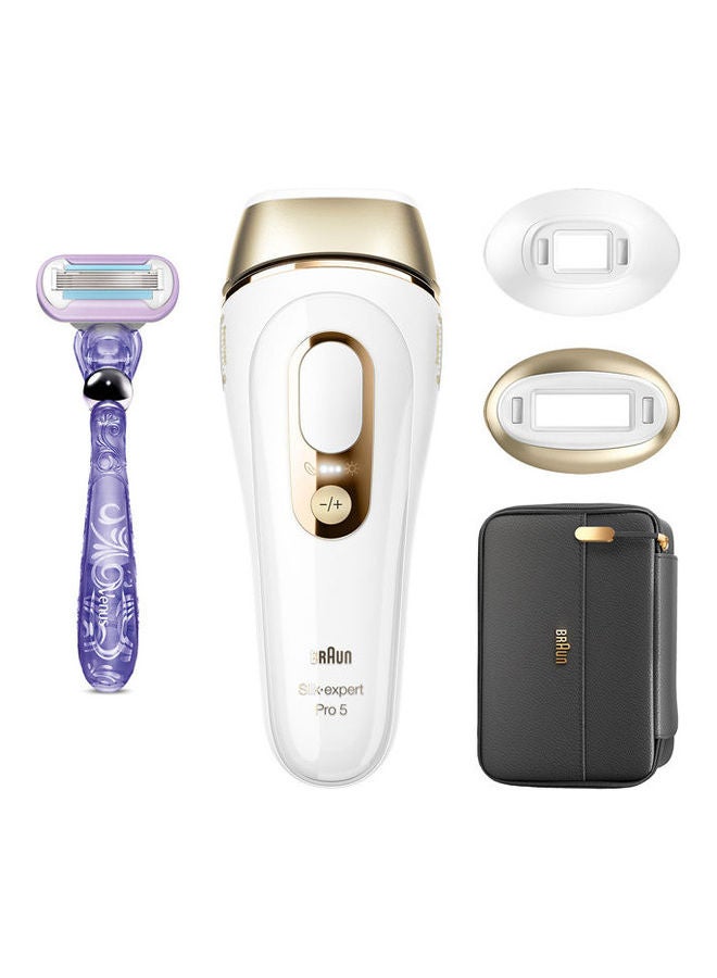 Silk-expert Pro 5 PL5147 IPL with 3 extras Precision Head, Venus razor, Soft Pouch Multicolour