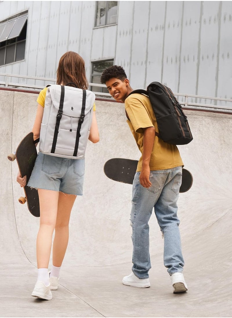 VintPack-TA1 Flap Laptop Backpack, Lightweight, Water-Resistant Travel Casual Daypack, Slim Durable Work-pack Rucksack for 13-16 Inch MacBook Laptop, Large Capacity, Eco-Friendly Backpack 22L