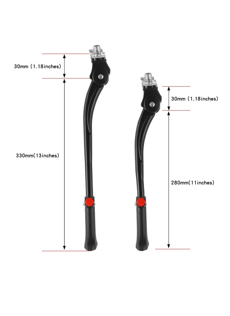 Bicycles Stand, Adjustable Aluminum Alloy Bike Kickstand for 16 inch, 20 inch, 24 inch, 26 inch Bicycles - Button-style Latch, Suitable for Mountain, Road, and Hybrid Bikes