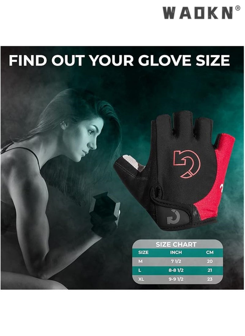 Cycling Gloves Bicycle Gloves Mountain Bike Gloves for Men Women Anti Slip Shock Absorbing Padded Breathable Half Finger Short Sports Gloves Accessories, XL