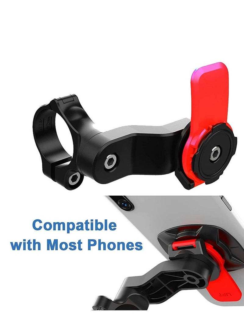 Bike Phone Holder, Universal Phone Mount for Bike, Motorcycle, Scooter and Stroller, With Adapter Quick Release 360° Rotation Adjustable, Detachable Bicycle Phone Mount Compatible for 4.7-7.2 inch Sma