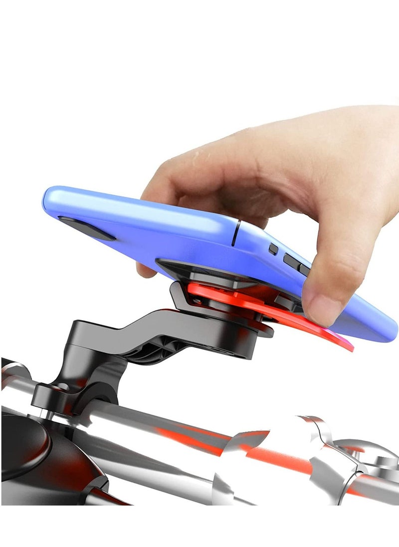 Bike Phone Holder, Universal Phone Mount for Bike, Motorcycle, Scooter and Stroller, With Adapter Quick Release 360° Rotation Adjustable, Detachable Bicycle Phone Mount Compatible for 4.7-7.2 inch Sma