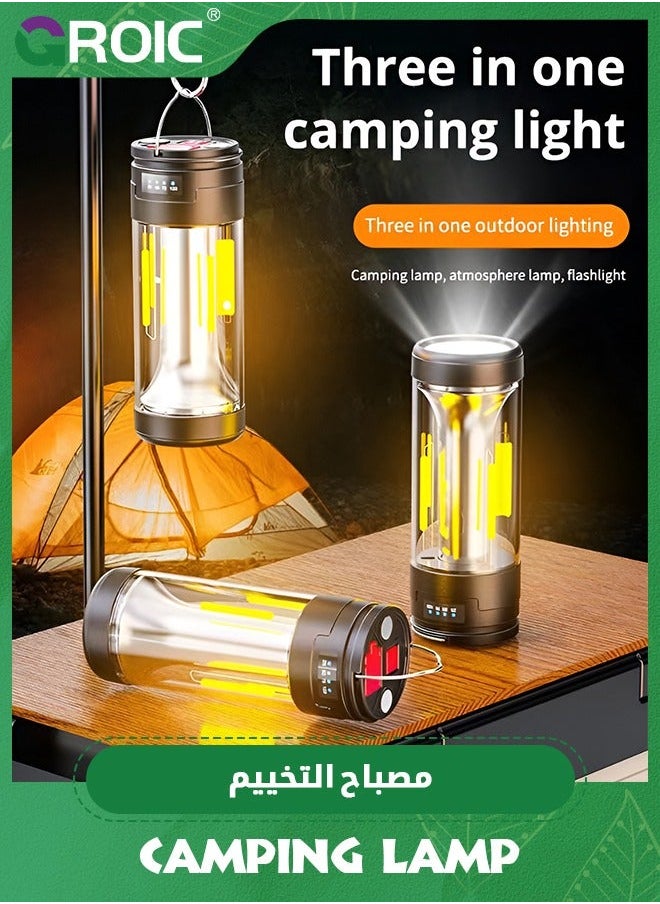 Multifunctional Camping Lamp, with Flashlight, Night Light, 360° Tent High Lumens, 10 Hours Battery Life, for Hiking, Camping, Fishing, Cycling