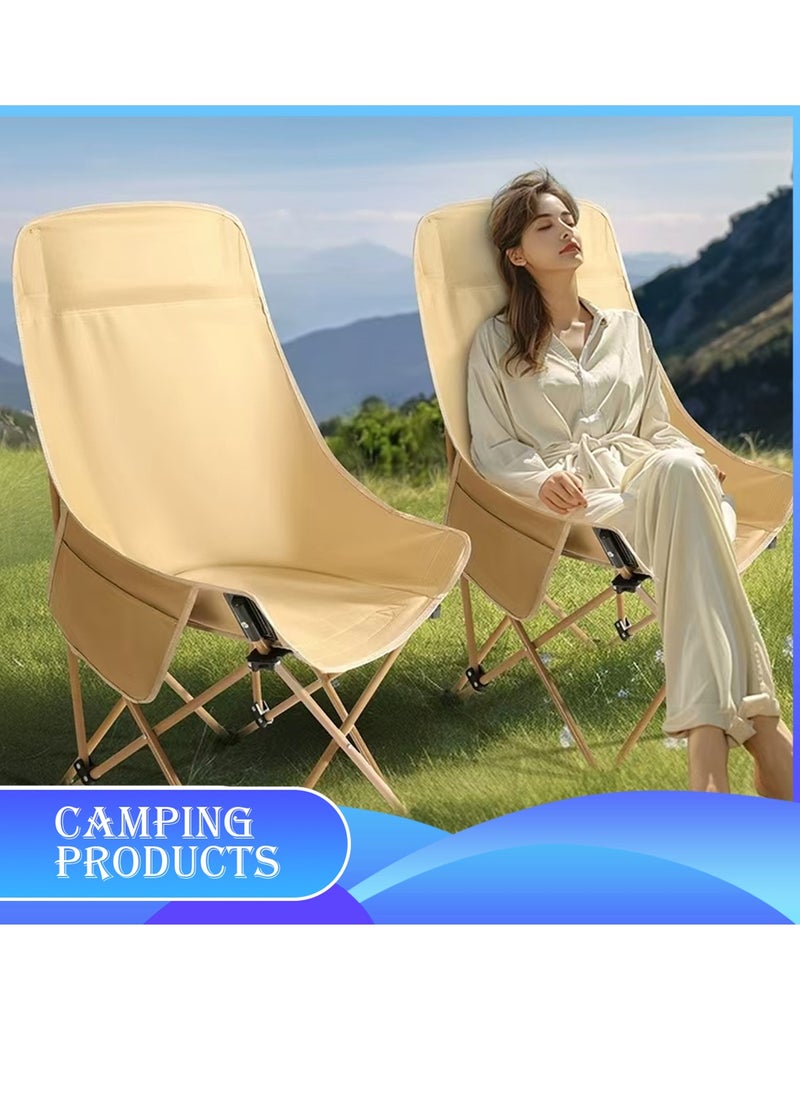 Portable Folding Camping Chair Beige