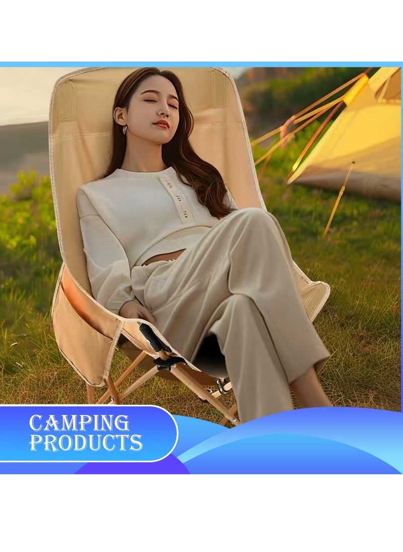 Portable Folding Camping Chair Beige