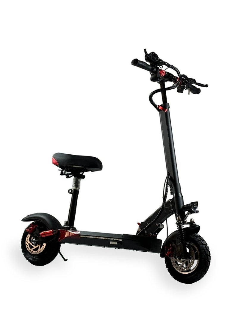 48V Electric Scooter for Adults | 350W Brushless Motor, Foldable Design with Key Display, Bluetooth, & Suspension | 10