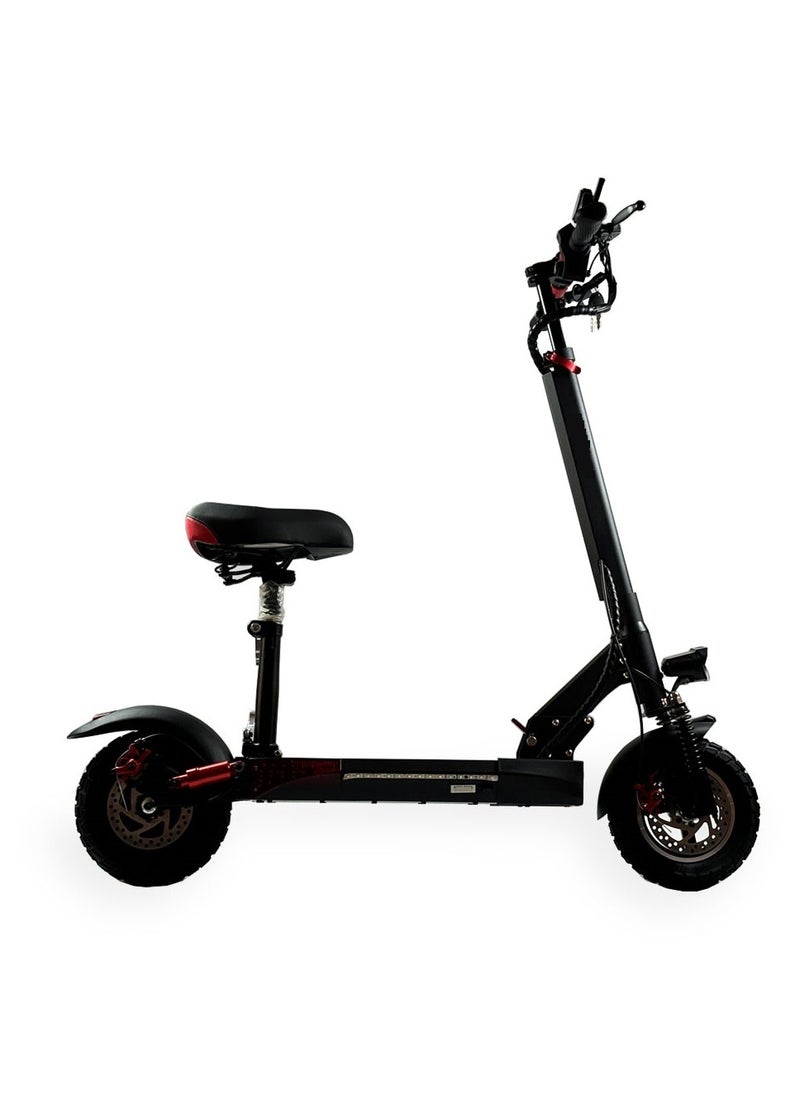 48V Electric Scooter for Adults | 350W Brushless Motor, Foldable Design with Key Display, Bluetooth, & Suspension | 10