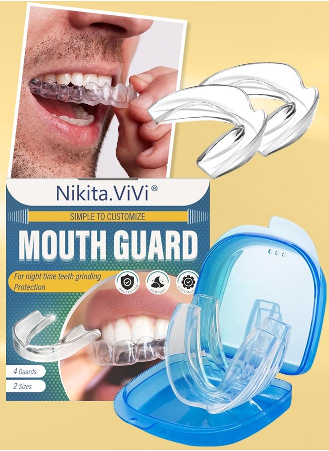 4 In 1 Mouth Guard For Teeth Grinding Custom Moldable Night Time Protection Teeth Cover Comes In 2 Sizes