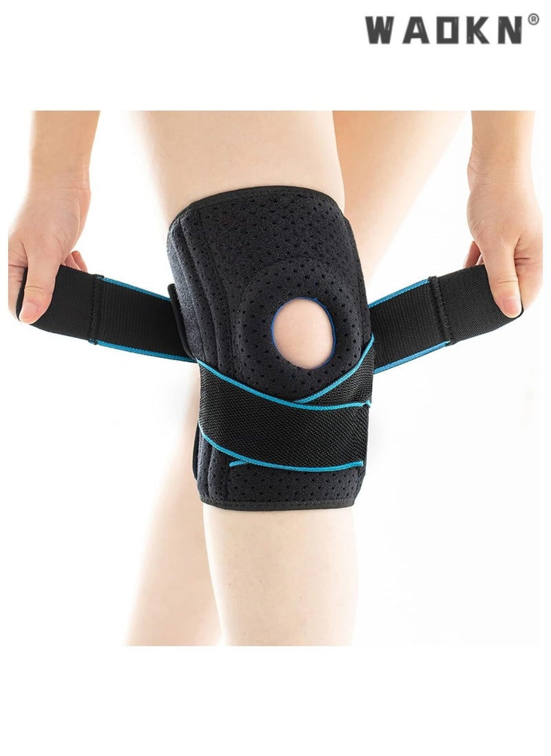 Knee Brace, Professional Knee Support, Pain Relief, Knee Support with Patella Gel Pad and Side Stabilizer, Adjustable Compression Knee Brace for Meniscus Tear, ACL, Joint Pain, Runners