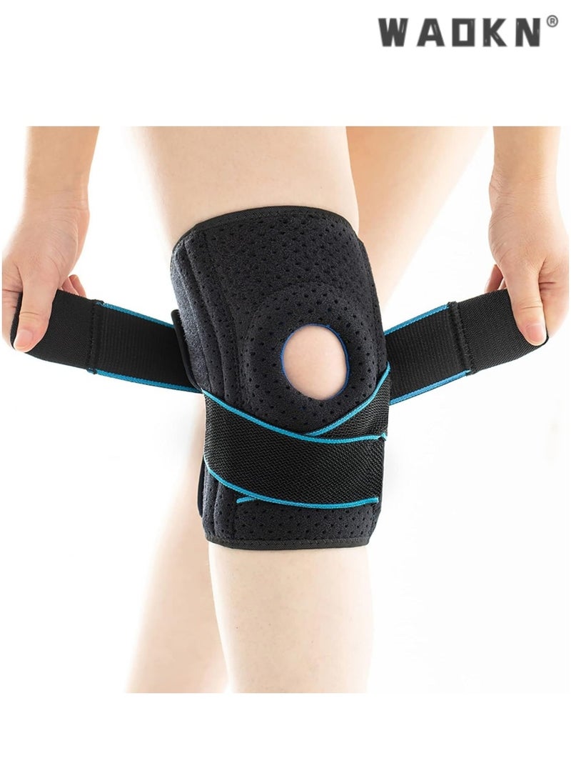 2 Pack Knee Brace, Professional Knee Support, Pain Relief, Knee Support with Patella Gel Pad and Side Stabilizer, Adjustable Compression Knee Brace for Meniscus Tear, ACL, Joint Pain, Runners