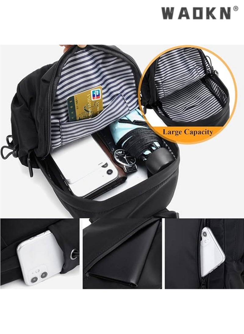 Trendy Slanted Single Shoulder Chest Bag, Travel Sports Casual Bag with USB Charging Interface