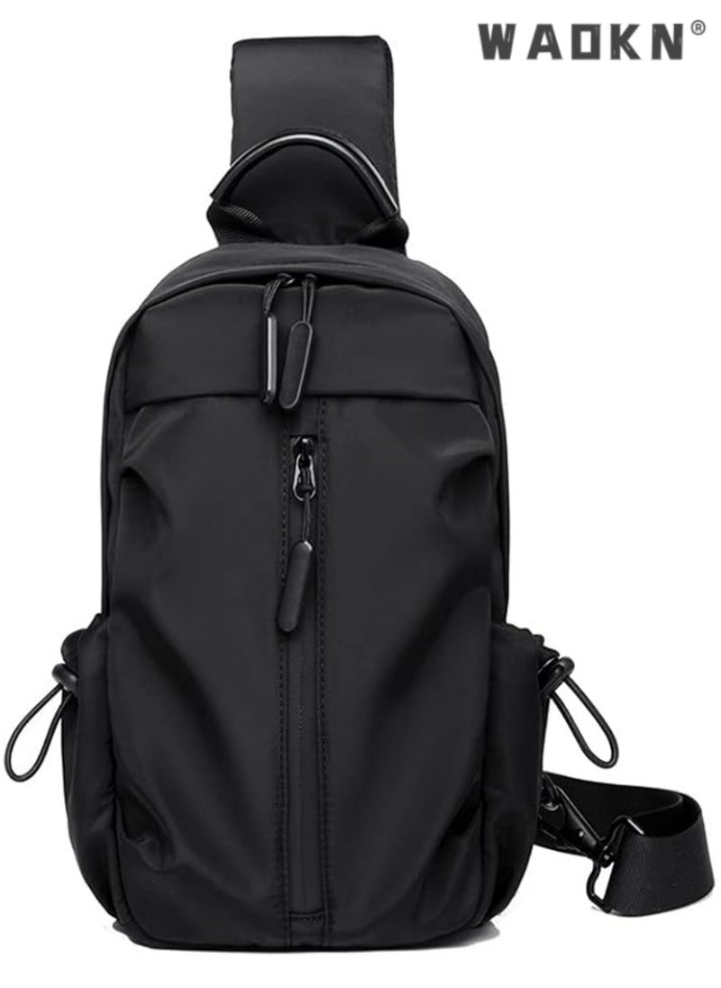 Trendy Slanted Single Shoulder Chest Bag, Travel Sports Casual Bag with USB Charging Interface