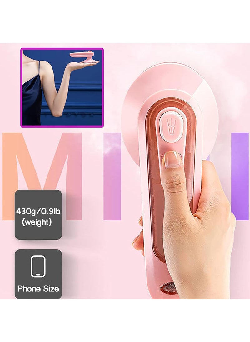 Professional Micro Steam Iron, Portable Household Ironing Machine 30S Fast Heating, Travel Garment Steamer with Dry Ironing And Wet Ironing, for Home And Travel, Pink