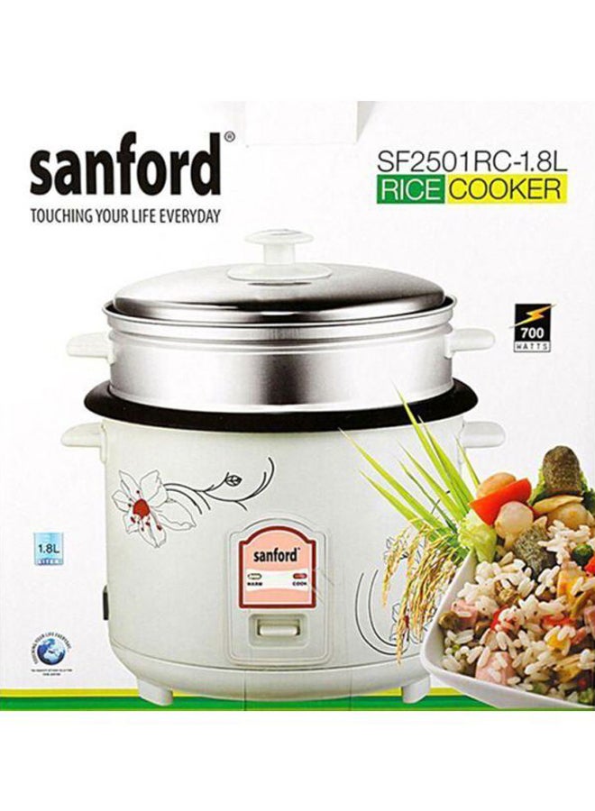 Electric Rice Cooker 1.8L 1.8 L 700.0 W SF2501 White/Silver/Pink