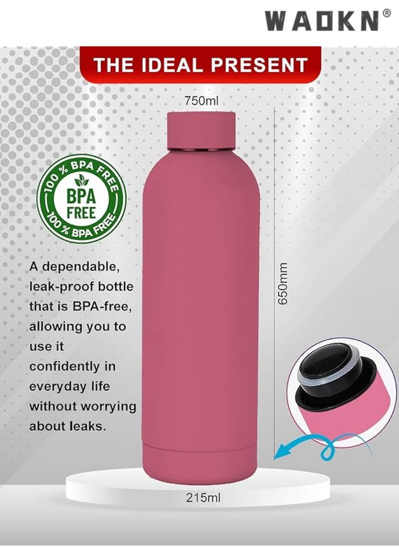 Water Bottle Stainless Steel, Drinking Thermos Double Wall Insulated Water Bottles for Hot and Cold Water Kids School Hydro Flask Metal Water Bottle for Gym Office Water Bottle