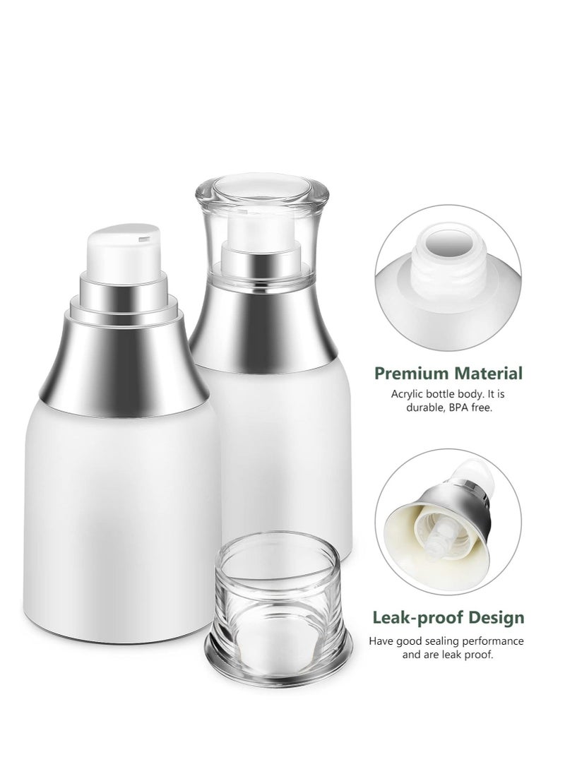 3 Pcs Airless Pump Bottles Acrylic Airless Pump Vacuum Bottles Cosmetic Refillable Airless Travel Lotion Jar With Lid for Thick Moisturizer Skincare Cream 30ml