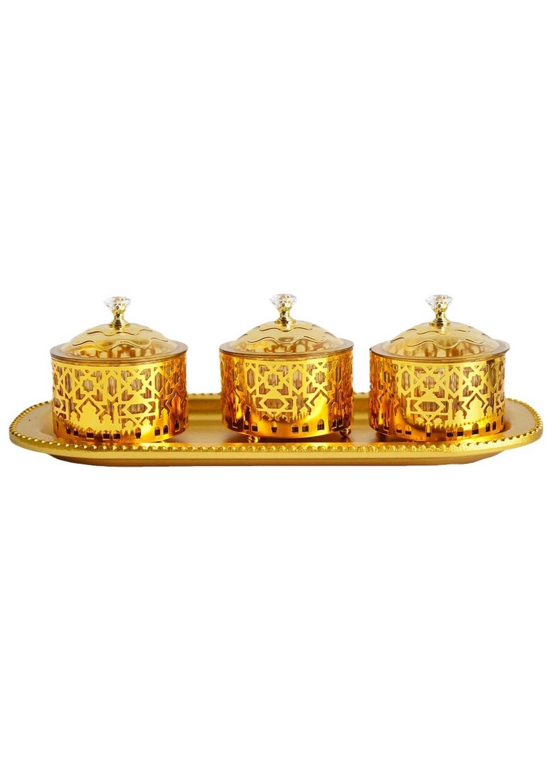 Ramadan Decorations for Home,Ramadan Tray Eid Convenient Cleaning Middle Eastern Candy Tray Sophisticated For Candy, Snacks and Fruit Display Tray