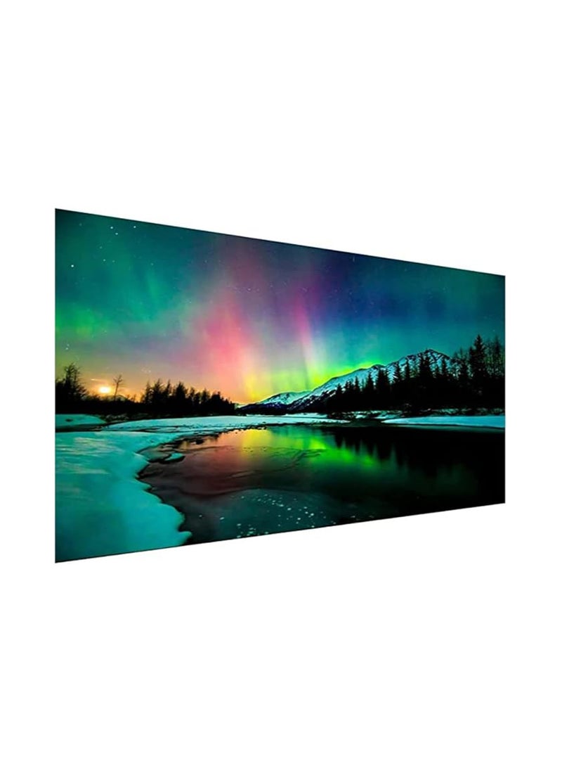 HASTHIP® 5D Diamond Painting Kit, 27.5 X 15.7inch Large Size Aurora Lake Diamond Painting Kits for Adults, DIY Full Drill Crystal Rhinestone Arts and Crafts, Art Diamond Painting for Home Wall Decor