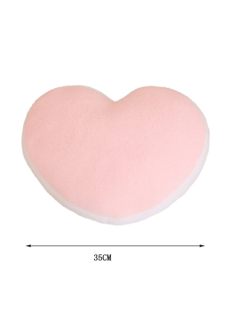 35 CM Cute Heart Shape Plush Toy Soft Stuffed Cartoon Doll For Girls And Boys All Ages Gift (Pink)