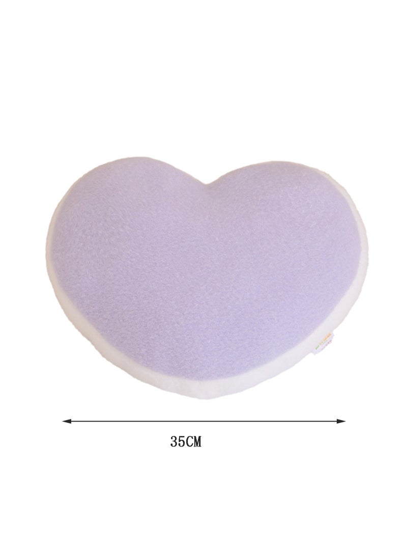 35 CM Cute Heart Shape Plush Toy Soft Stuffed Cartoon Doll For Girls And Boys All Ages Gift (Purple)