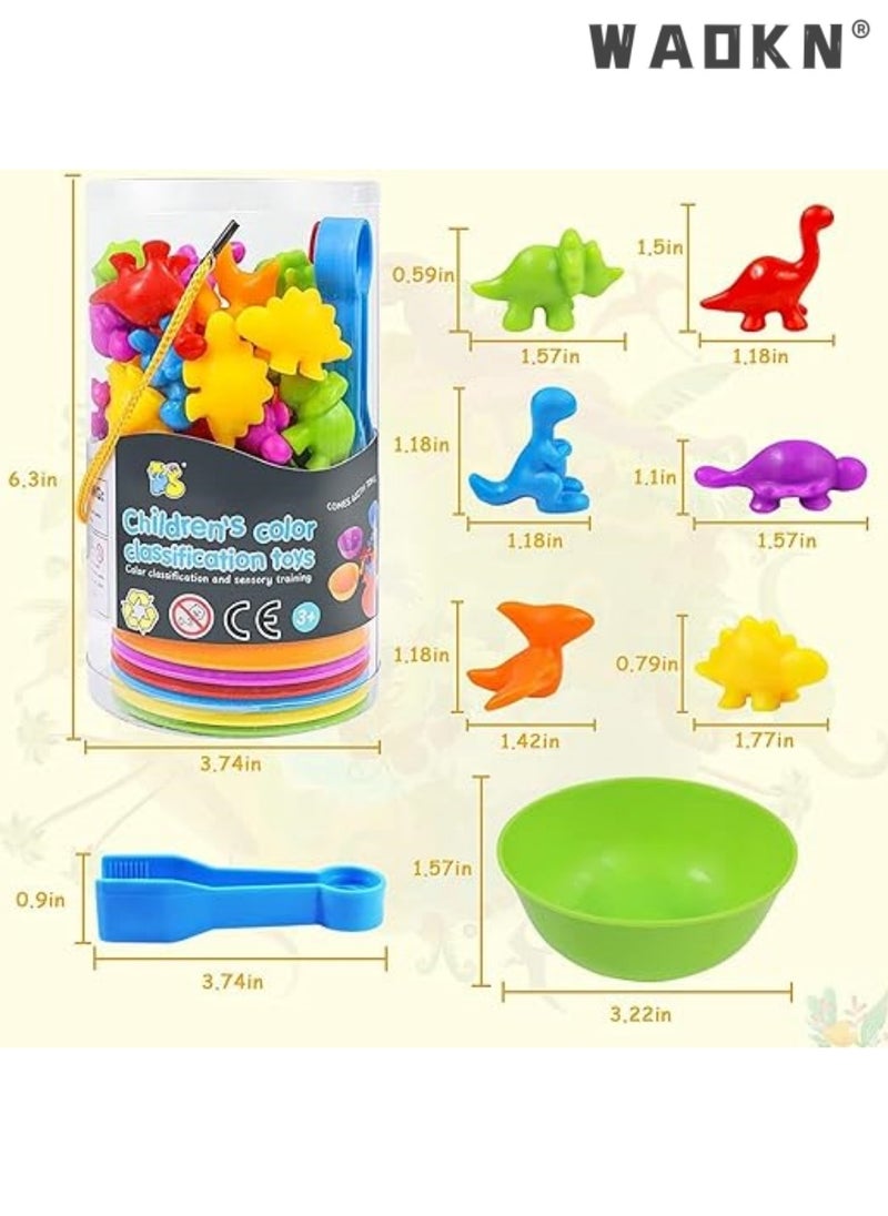 Educational Animal Matching & Sorting Game with Colorful Bowls for Preschool Learning Activities, Montessori-Inspired Sensory STEM Toy Sets for Daycare, Ideal Gift for Toddlers and Kids Ages 3+