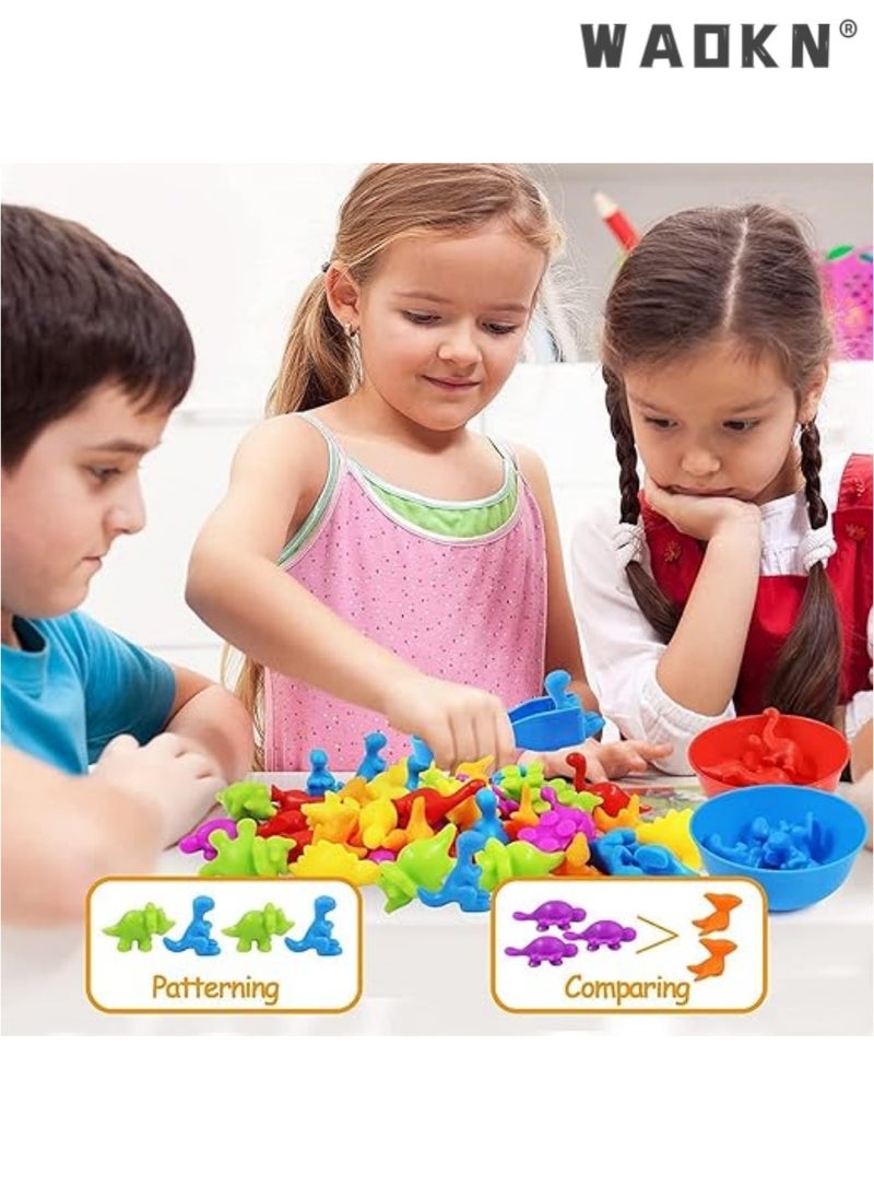 Educational Animal Matching & Sorting Game with Colorful Bowls for Preschool Learning Activities, Montessori-Inspired Sensory STEM Toy Sets for Daycare, Ideal Gift for Toddlers and Kids Ages 3+