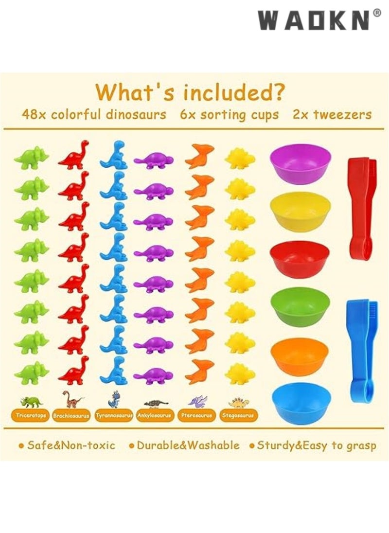 Educational Animal Matching & Sorting Game with Colorful Bowls for Preschool Learning Activities, Montessori-Inspired Sensory STEM Toy Sets for Daycare, Ideal Gift for Toddlers and Kids Ages 3+