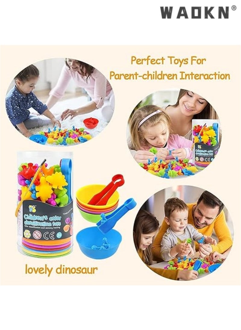 Educational Animal Matching & Sorting Game with Colorful Bowls for Preschool Learning Activities, Montessori-Inspired Sensory STEM Toy Sets for Daycare, Ideal Gift for Toddlers and Kids Ages 3+