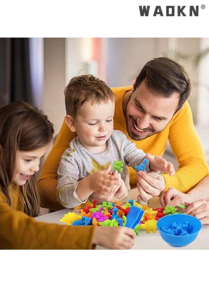 Educational Animal Matching & Sorting Game with Colorful Bowls for Preschool Learning Activities, Montessori-Inspired Sensory STEM Toy Sets for Daycare, Ideal Gift for Toddlers and Kids Ages 3+