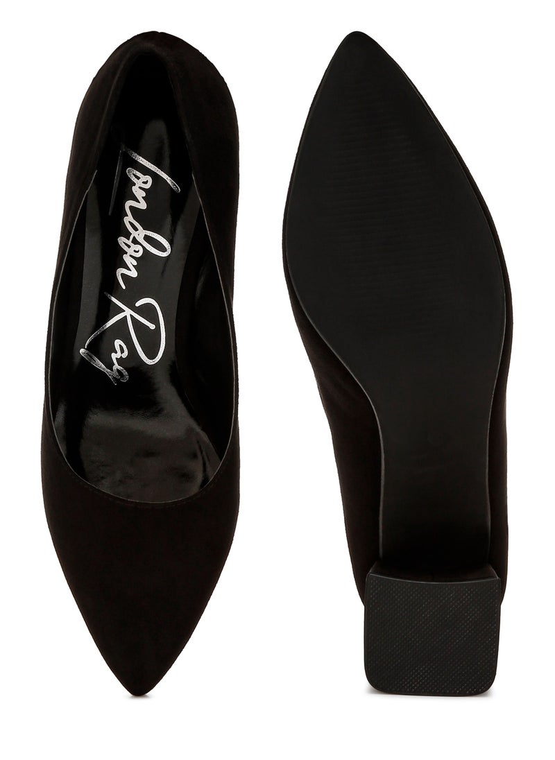 Block Heel Pumps in Black