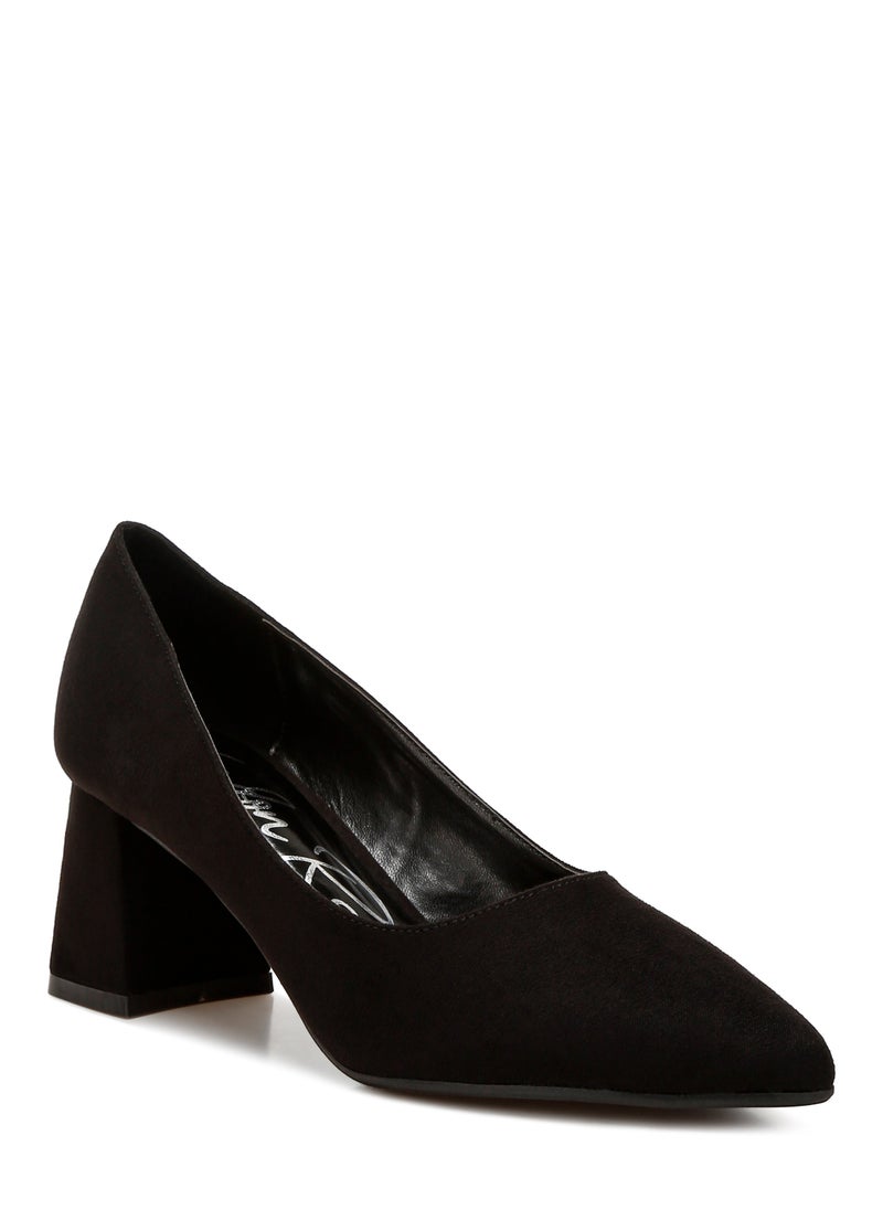 Block Heel Pumps in Black