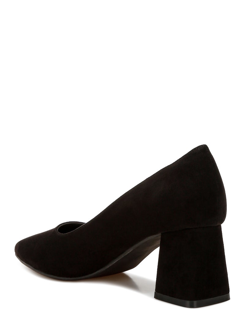 Block Heel Pumps in Black