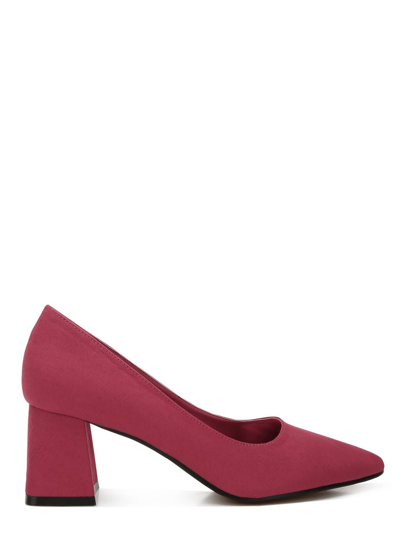 Block Heel Pumps in Burgundy