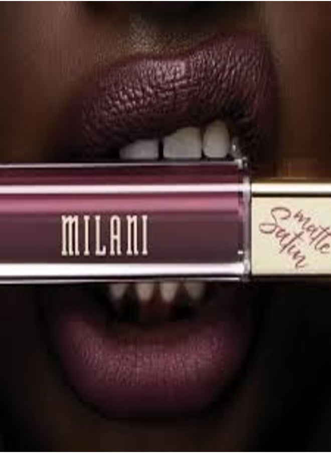 Milani Amore Satin Matte Lip Crème - Shade 06 Revel Berry Purple | Long-Lasting, Lightweight, Velvet-Matte Finish | Hydrating, Full-Coverage Liquid Lipstick