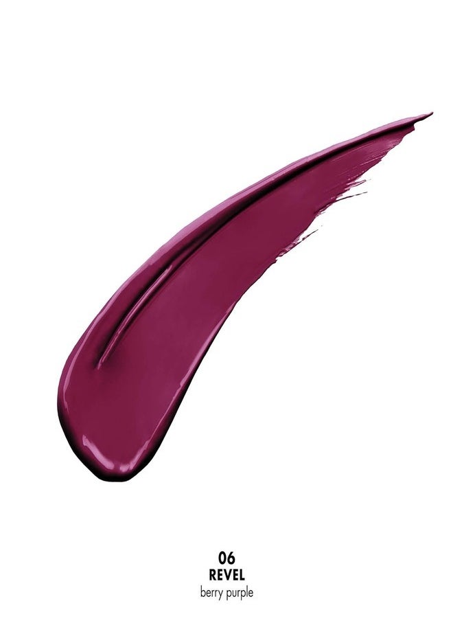 Milani Amore Satin Matte Lip Crème - Shade 06 Revel Berry Purple | Long-Lasting, Lightweight, Velvet-Matte Finish | Hydrating, Full-Coverage Liquid Lipstick