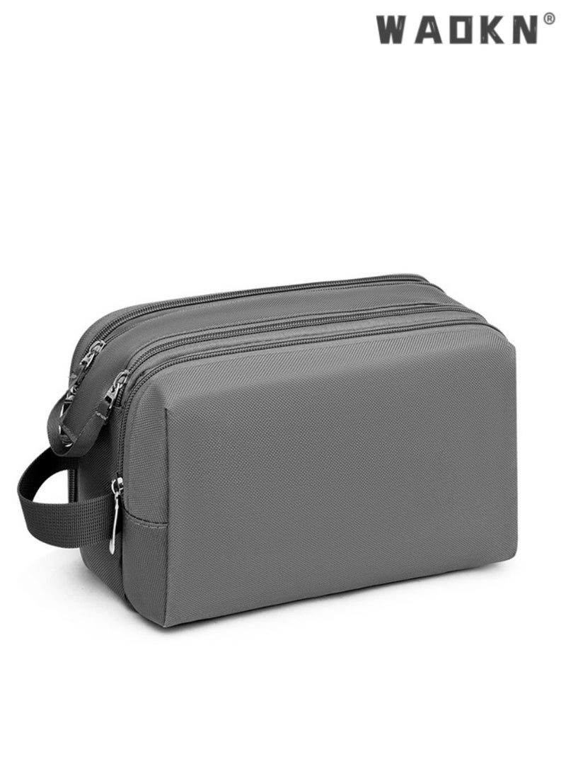 Enhanced Toiletry Bag for Men & Women - Ideal for Travel & Cosmetics with Double Zip Opening for Easy Access and Ample Large Storage Space for Maximum Organization