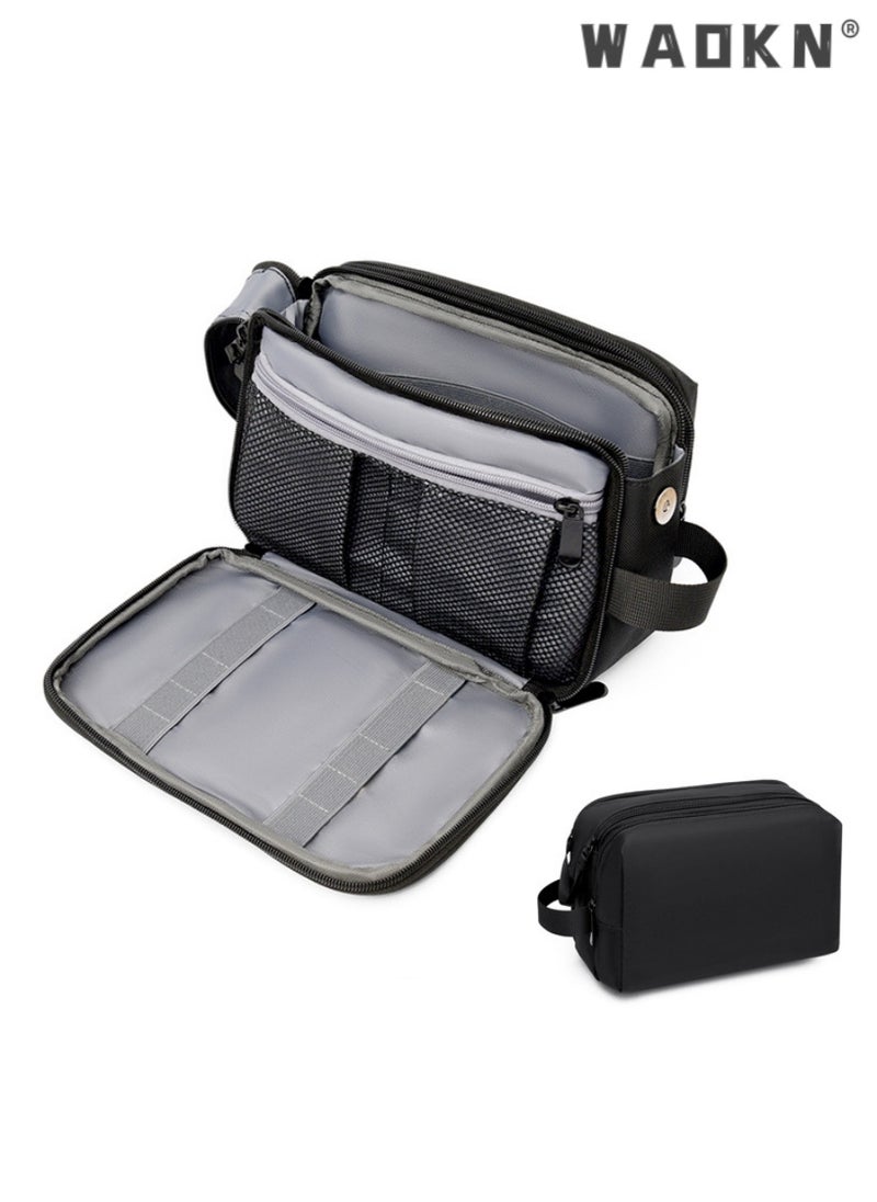 Enhanced Toiletry Bag for Men & Women - Ideal for Travel & Cosmetics with Double Zip Opening for Easy Access and Ample Large Storage Space for Maximum Organization