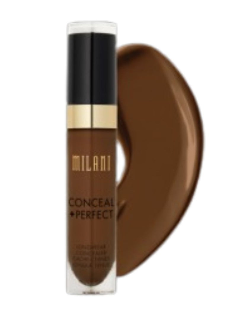 Milani Conceal + Perfect Longwear Concealer in 180 Cool Toffee – Full Coverage, Lightweight Formula, 16-Hour Wear, Hydrating and Crease-Proof for Flawless Skin, 0.17 fl oz